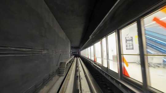 四川成都天府国际机场地铁隧道视频素材模板下载