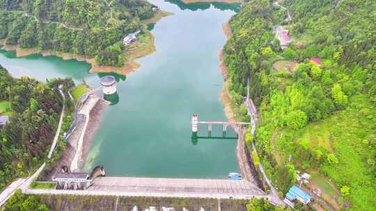 湖北恩施车坝河水库风景水资源航拍