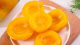 黄桃罐头 黄桃 砀山黄桃高清在线视频素材下载