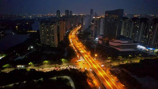 航拍厦门集美夜景