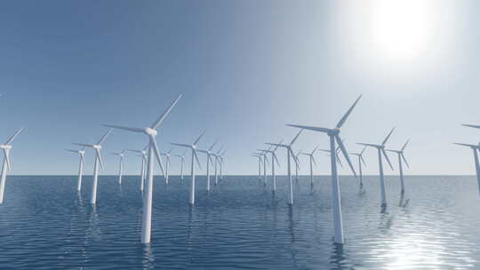 海上的风力发电机组