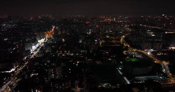 广州海珠区城市夜景航拍