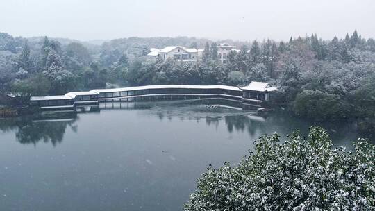 杭州西湖浴鹄湾雪景