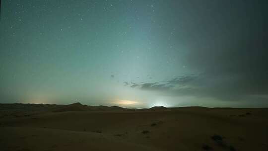 腾格里沙漠星空银河延时