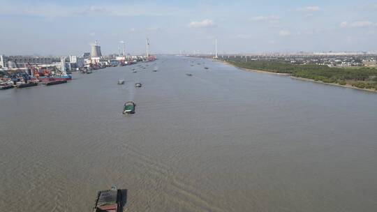 上海闵行黄浦江全景4K航拍