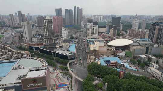 河南郑州老城区航拍视频素材模板下载