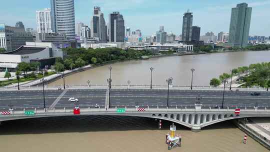 航拍浙江宁波城市风光宁波建设