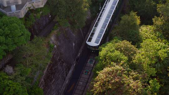 香港山顶缆车航拍视频旅游景点视频素材模板下载