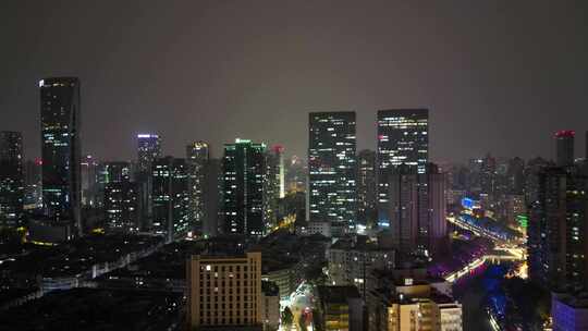 航拍成都锦江区春熙路商圈夜景