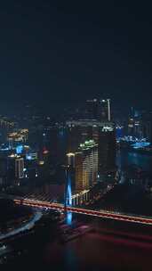 重庆_重庆朝天门来福士夜景_航拍合集