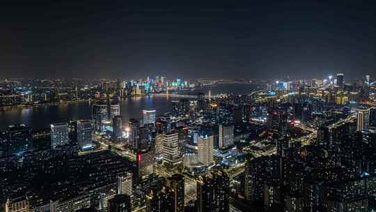 杭州滨江区夜景延时