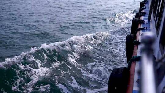 实拍威海城市海水海洋实景视频