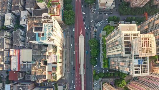 广西南宁城市公交BRT道路航拍