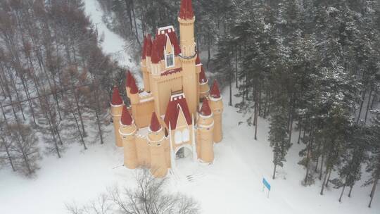 哈尔滨冬天雪景航拍