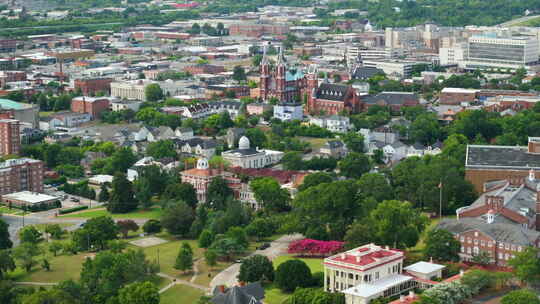 美国佐治亚州梅肯老城的美国历史建筑美国南