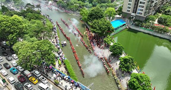 端午节广州猎德龙舟游龙招景