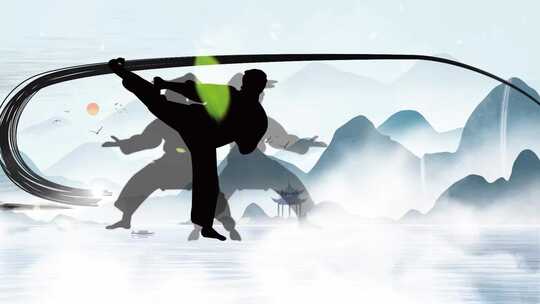 水墨武术功夫太极视频背景