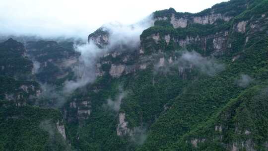 4K湖北宜昌三峡竹海自然山峦风光航拍视频