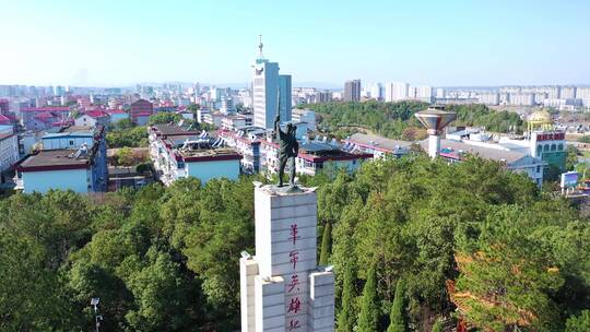 实拍江西省吉安县将军公园英雄纪念碑
