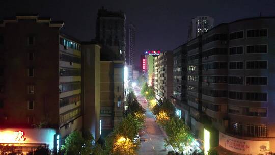 航拍衡阳市湘江夜景