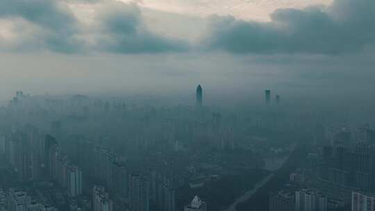 温州清晨平流雾延时航拍