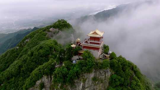 航拍南五台景区云海景观