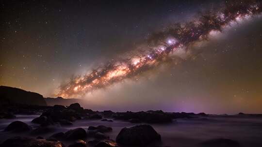 海边星空银河全景