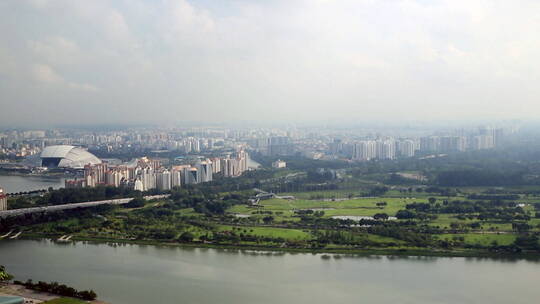 空中俯瞰新加坡内河入海口(2)