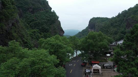 航拍浙江温州楠溪江大若岩景区