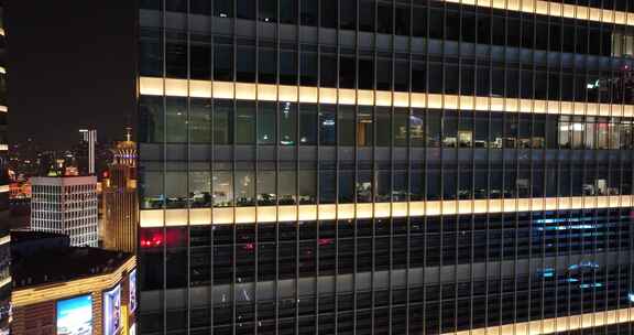 陆家嘴国金大厦夜景航拍