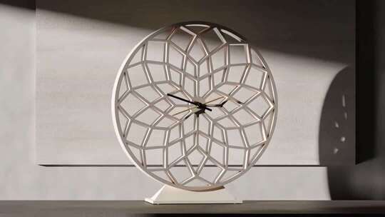 现代风格镂空圆形时钟特写