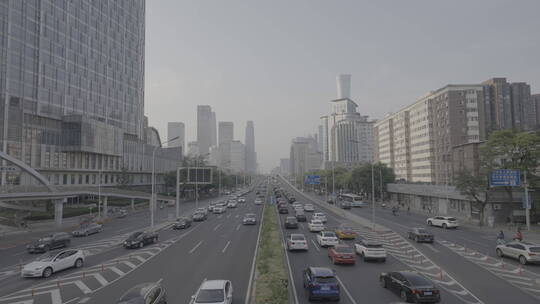 北京高楼大厦 城市车流