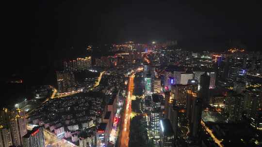 繁华都市  都市 城市夜景航拍