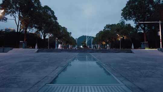 台州市市民广场夜景延时视频素材模板下载