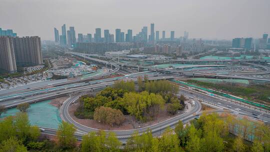 南京_建邺商业区_数字大道_日转夜延时