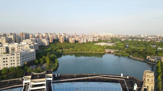 上海复旦大学江湾校区4K航拍原素材视频素材模板下载