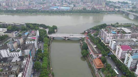 航拍湖南邵阳城市风光