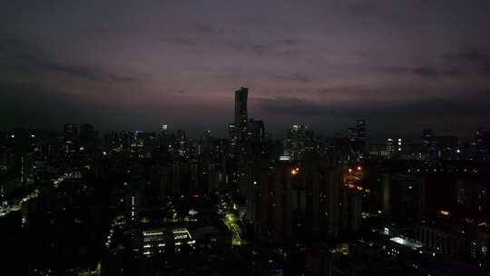 深圳南山区高速公路夜景航拍