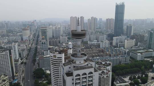 航拍福建福州城市风光地标建筑