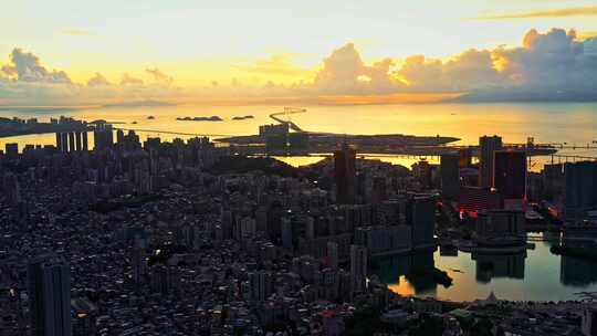 粤港澳大湾区澳门城市风光航拍