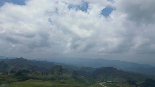 贵州山川阿西里西草原白云蓝天