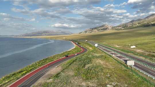 新疆赛里木湖航拍包含日出延时及星空延时视频素材模板下载