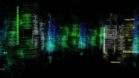5g科技粒子计算机数据流矩阵全息图城市空间