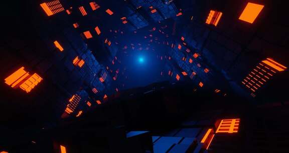 科技感光影隧道穿梭画面