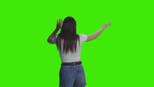 绿屏，女人，跳舞， Chromakey