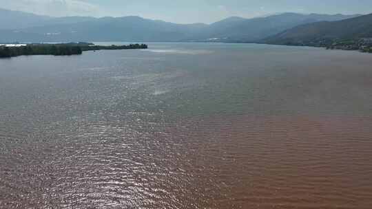 航拍四川大凉山西昌邛海湿地公园风光