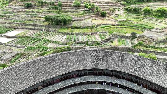 福建土楼(南靖)景区云水谣景区航拍视频素材模板下载