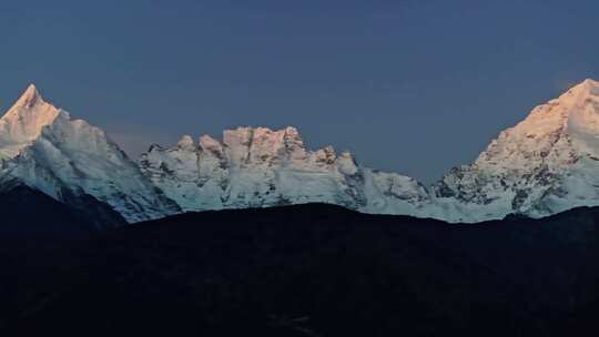 云南香格里拉梅里雪山飞来寺高空航拍