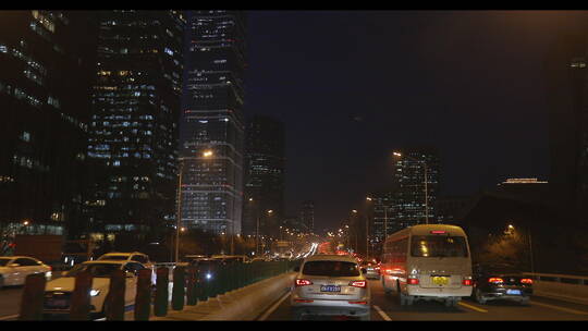 北京城市夜景交通