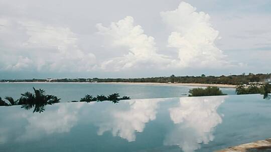 天空延时云延时摄影海滩椰林云景